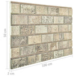 ZNTS 3D Wall Panels with Sand Brick Design 10 pcs EPS 147201