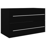 Sink Cabinet with Built-in Basin Black Engineered Wood 3099051