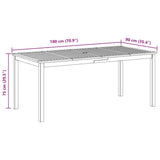 Dining Table Brown Solid acacia wood Large Durable Dining Table 366371