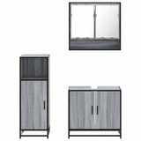 3 Piece Bathroom Furniture Set Grey Sonoma Engineered Wood 3300978