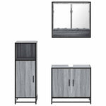 3 Piece Bathroom Furniture Set Grey Sonoma Engineered Wood 3300978