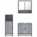 3 Piece Bathroom Furniture Set Grey Sonoma Engineered Wood 3300978