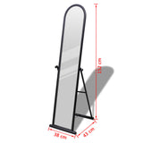 Free Standing Floor Mirror Full Length Rectangular Black 240579