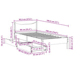 ZNTS Bed Frame with Drawers 90x190 cm Single Solid Wood Pine 3301926