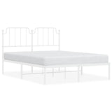 Metal Bed Frame without Mattress with Headboard White 135x190cm 373935
