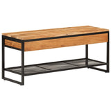 Shoe Bench 110x35x45 cm Solid Wood Acacia and Iron 372744