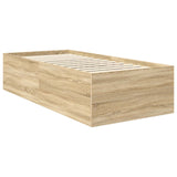 Bed Frame with Headboard Sonoma Oak 75 x 190 cm Engineered Wood 3408629