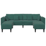 Velvet Sofa with Cushion 3 pcs Dark Green 208 cm Velvet 3335174
