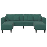 Velvet Sofa with Cushion 3 pcs Dark Green 208 cm Velvet 3335174