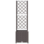 ZNTS Garden Planter with Trellis Brown 40x40x136 cm PP 318259