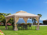 3 x 3 Garden Gazebo Patio Party Tent Shelter Outdoor Canopy Double Tier Sun Shade Metal Frame T3398P315401
