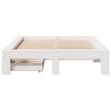 Bed Frame without Mattress White 135x190 cm Double Solid Wood Pine 3309015