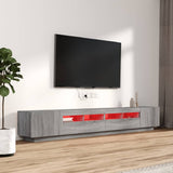 3 Piece TV Cabinet Set with LED Lights Grey Sonoma Engineered Wood 3120174