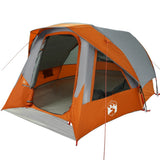 Family Tent Cabin 6-Person Grey and Orange Waterproof 4100669