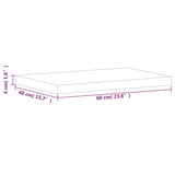 Table Top 60x40x4 cm Rectangular Solid Wood Beech 3188899