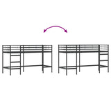 Kids'Loft Bed Frame Black 90 x 190 cm Steel 42020761