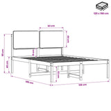 Bed Frame with Upholstered Headboard Natural and Light Grey 904341