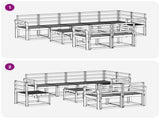 Outdoor Sofa Set 9 pcs White Solid Acacia Wood 3387838