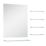 Wall Mirror with 5 Shelves Silver 50x60 cm 249444