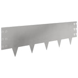 Lawn Edging 20 pcs 100 x 30 cm Steel Silver 8008636