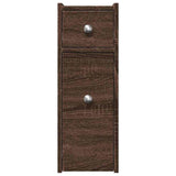 Narrow Bathroom Cupboard with Wheels Brown Oak Engineered Wood 855292