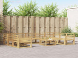 Outdoor Sofa Set 10 pcs White Solid Acacia Wood 3388253