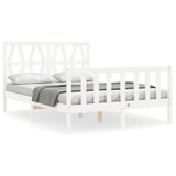 Bed Frame without Mattress White Small Double Solid Wood Pine 3192462