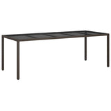 Garden Table Brown 250 x 100 x 75 cm Poly Rattan 362553