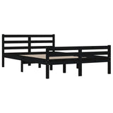 Bed Frame without Mattress Black Solid Wood 140x190 cm 814803