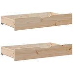 ZNTS Bed Frame without Mattress 135x190 cm Double Solid Wood Pine 3301725