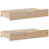 ZNTS Bed Frame without Mattress 135x190 cm Double Solid Wood Pine 3301725
