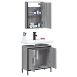 2 Piece Bathroom Furniture Set Grey Sonoma Engineered Wood 3214783