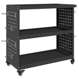 Tool Trolley with Shelf Black 75 x 35 x 73 cm Cold-rolled Steel 874539