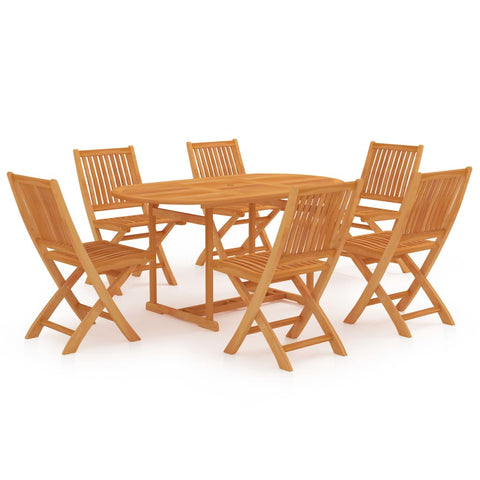 ZNTS 7 Piece Garden Dining Set Solid Teak Wood 3059538