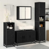 Bathroom Furniture Set 4 pcs Black Oak Engineered Wood 3402325
