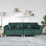 Fabric Sofa with Cushion 3 pcs Dark Green 208 cm Fabric 3335166