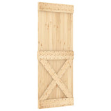 Sliding Door with Hardware Set 80x210 cm Solid Wood Pine 3203192