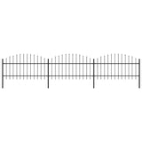 Garden Fence with Spear Top Steel 537x125 cm Black 277723