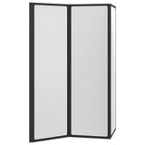 Shower Screen Folding Black 132 x 2 x 140 cm Aluminium 42009755