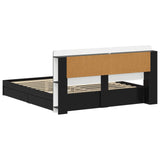 Bed Frame with Storage Black 200 x 200 cm Engineered Wood 3433690