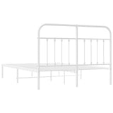 Bed Frame White Steel 140x190cm Bed Frame Rectangular 352627