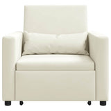 Pull out Sofa Bed Single Cream 90 x 165 x 87 cm Velvet 42002705