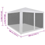 Party Tent with 4 Mesh Sidewalls 4x3 m 45109