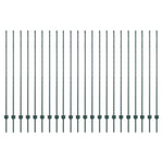 Green Fence Posts 22 pcs Green Metal 3335924