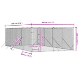 Outdoor Dog Kennel Silver 4x8x2 m Galvanised Steel 3190456