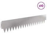 Lawn Edging 10 pcs 103 x 20 cm metal Silver 8008278