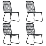 Dining Set Black Poly rattan 5-piece Stackable Dining Set 3060251
