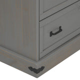 Wine Cabinet HALDEN with Wine Racks and Sliding Door Grey Pine 4018435