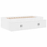 Storage Bed Frame White 244 x 127 x 53.5 cm Engineered wood 3335557