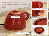 3000W 1.7L Rapid Boil Kettle & 4 Slice Toaster, Kettle and Toaster Set with 7 Browning Controls and T3398P329561